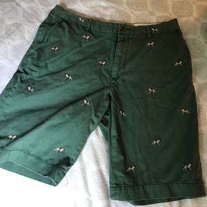 Green critter Polo shorts